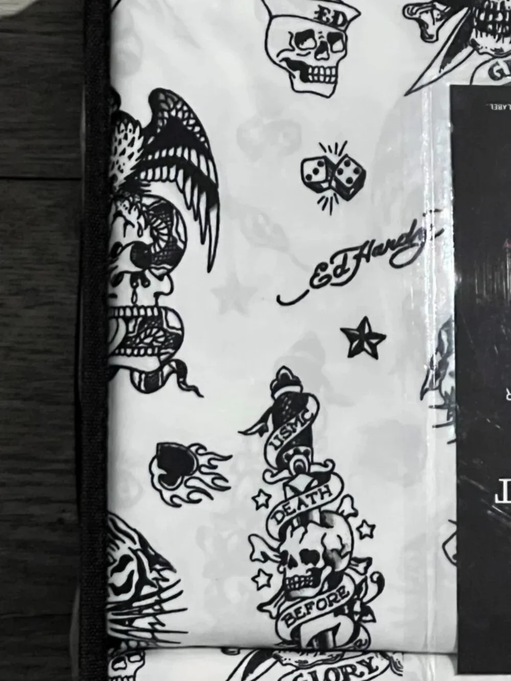 ED HARDY KING White Black Sheet Set 6pc New Tattoo Skull Dagger Tiger Y2K Grunge